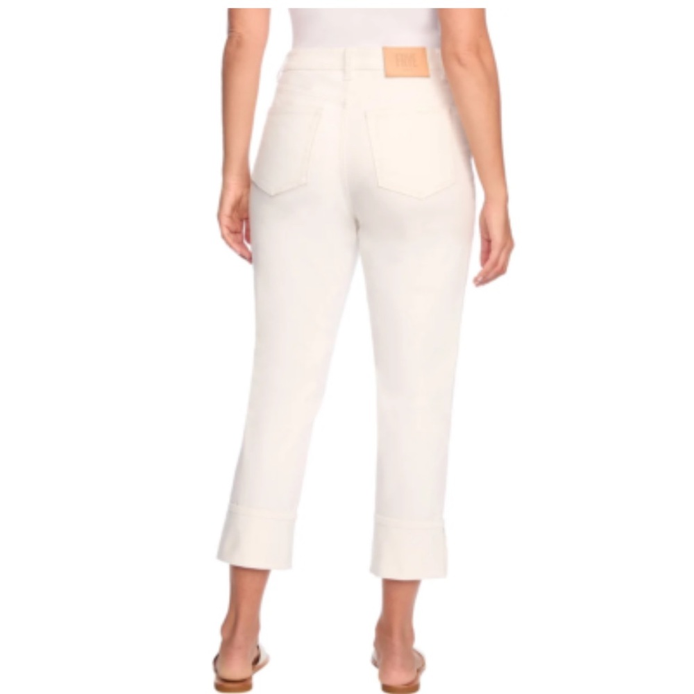 FRYE CUFFED CROP CLASSIC STRETCH JEANS 5 POCKET HIGH RISE RELAXED FIT NWT
